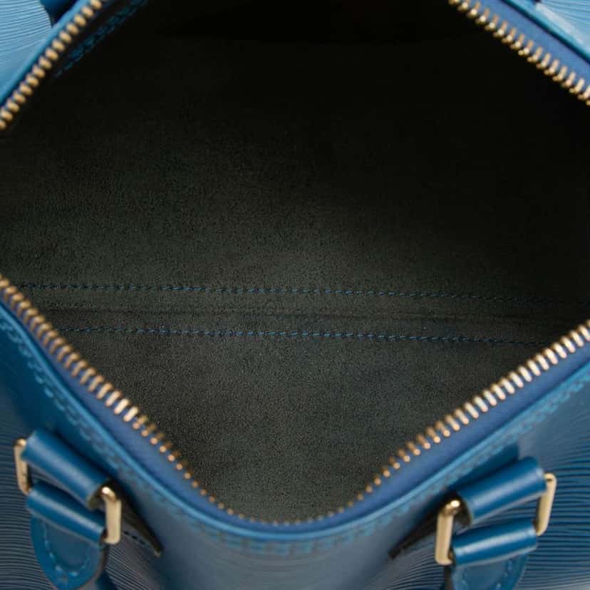Louis Vuitton Epi Speedy 25 Blue Leather Fair condition - Model View