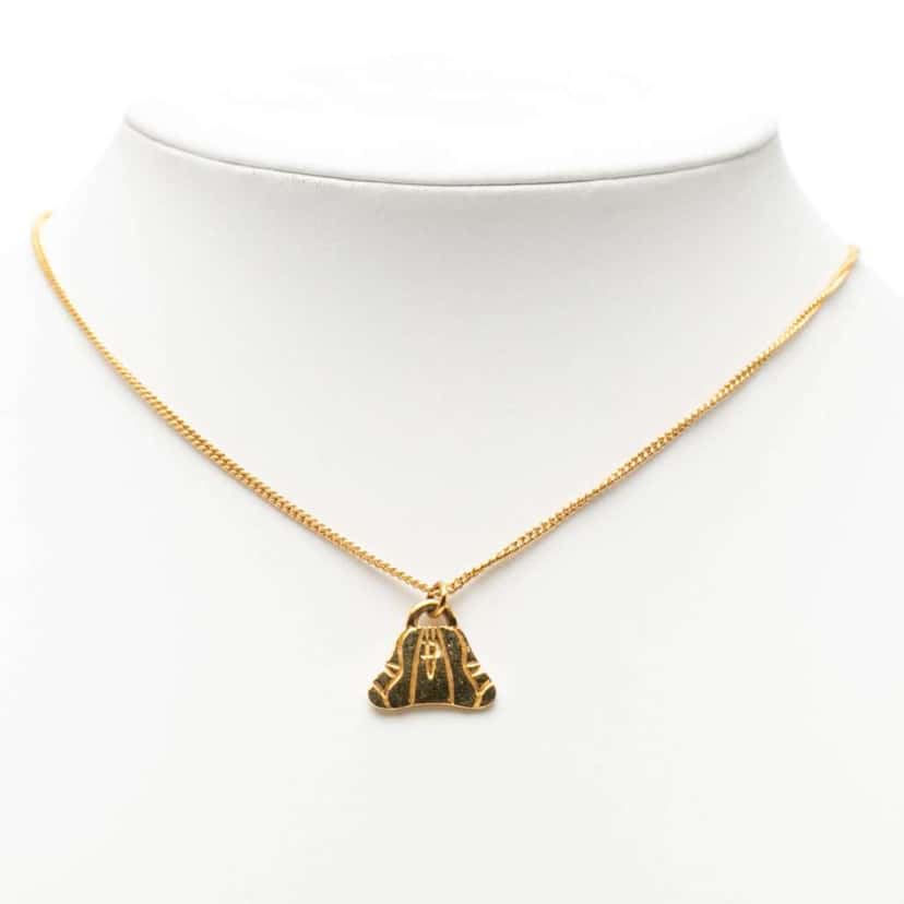 Dior Gold Plated Bag Pendant Necklace Gold Metal Good condition - Box View