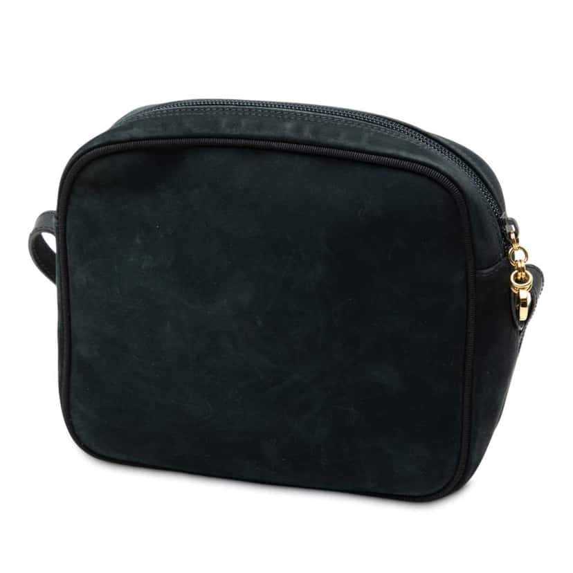 Salvatore Ferragamo Suede Vara Bow Crossbody Blue Leather Good condition - Back View