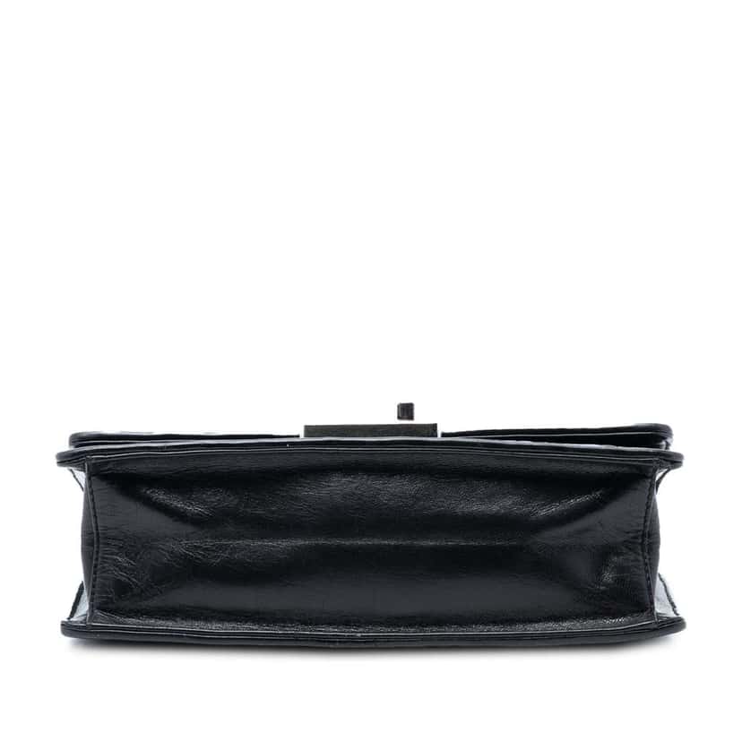 Prada Woven Madras Leather Chain Flap Bag Black Leather Good condition - Inside View