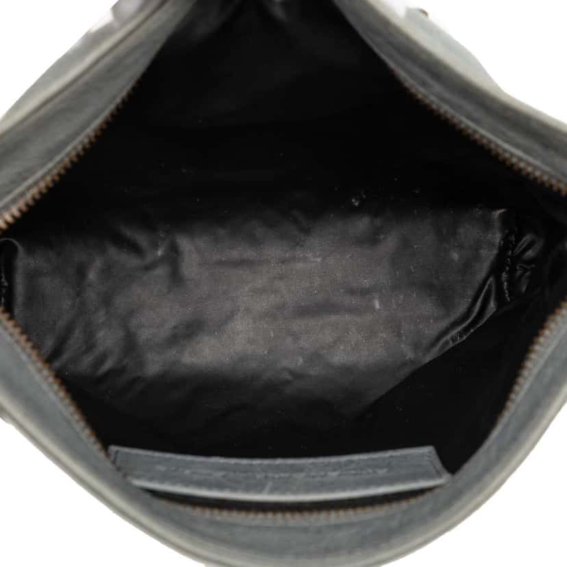 Balenciaga Lambskin Motocross Classic Clutch Grey Leather Good condition - Model View