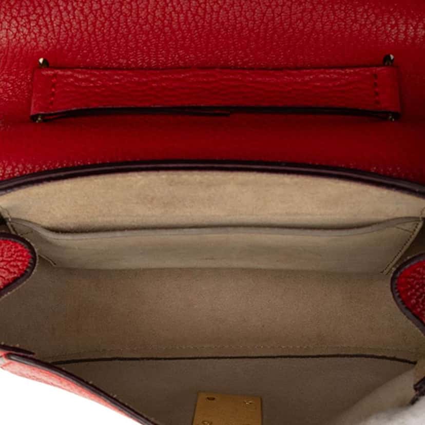 Chloé Small Leather Drew Crossbody Red Leather Good condition - Model View