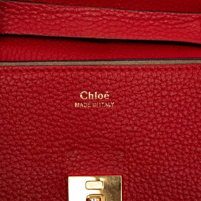 Chloé Small Leather Drew Crossbody Red Leather Good condition - Box View
