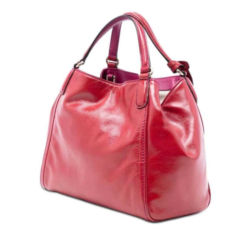 Gucci Small Patent Soho Satchel Red Leather Good condition - Back View