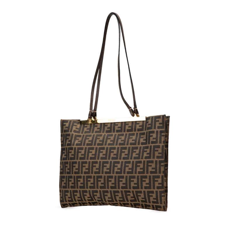 Fendi Zucca Canvas Tote Brown Canvas Good condition - Back View