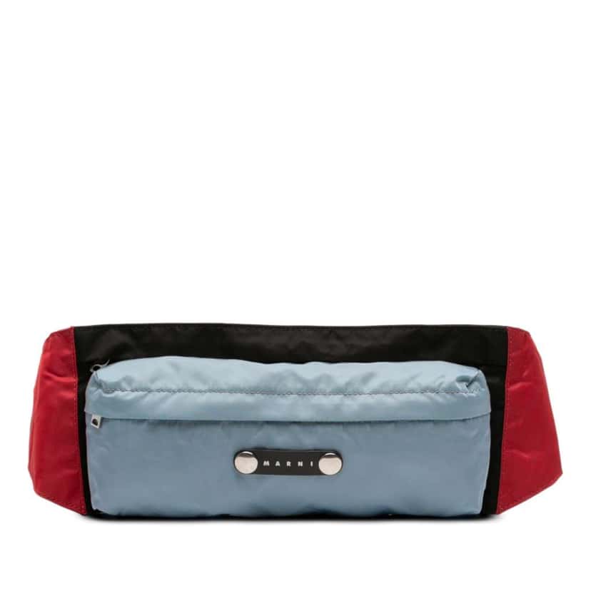 Marni Tricolor Nylon Belt Bag Blue Good condition - Front View