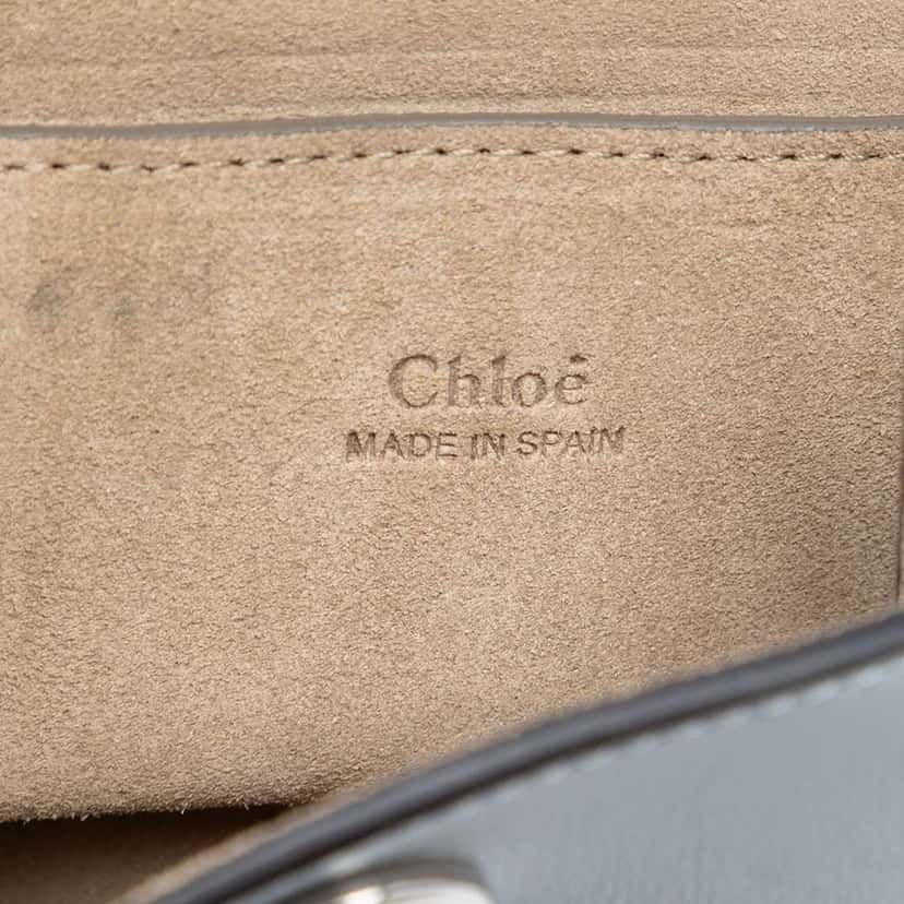 Chloé Mini Calfskin and Suede Faye Bracelet Bag Blue Leather Good condition - Box View