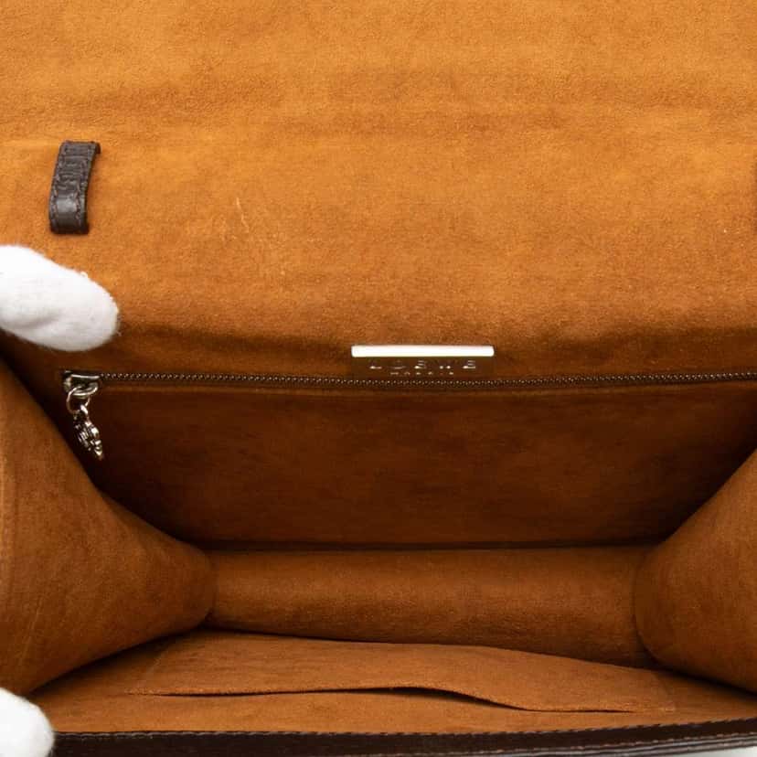 Loewe Textured Leather Barcelona Top Handle Bag Brown Leather Good condition - Model View