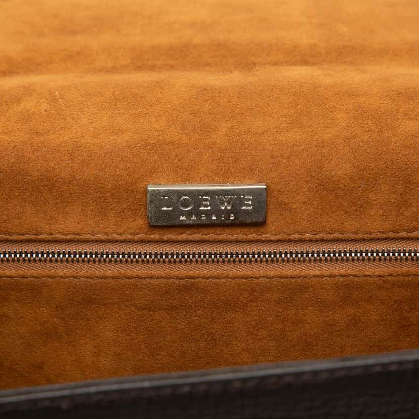 Loewe Textured Leather Barcelona Top Handle Bag Brown Leather Good condition - Box View