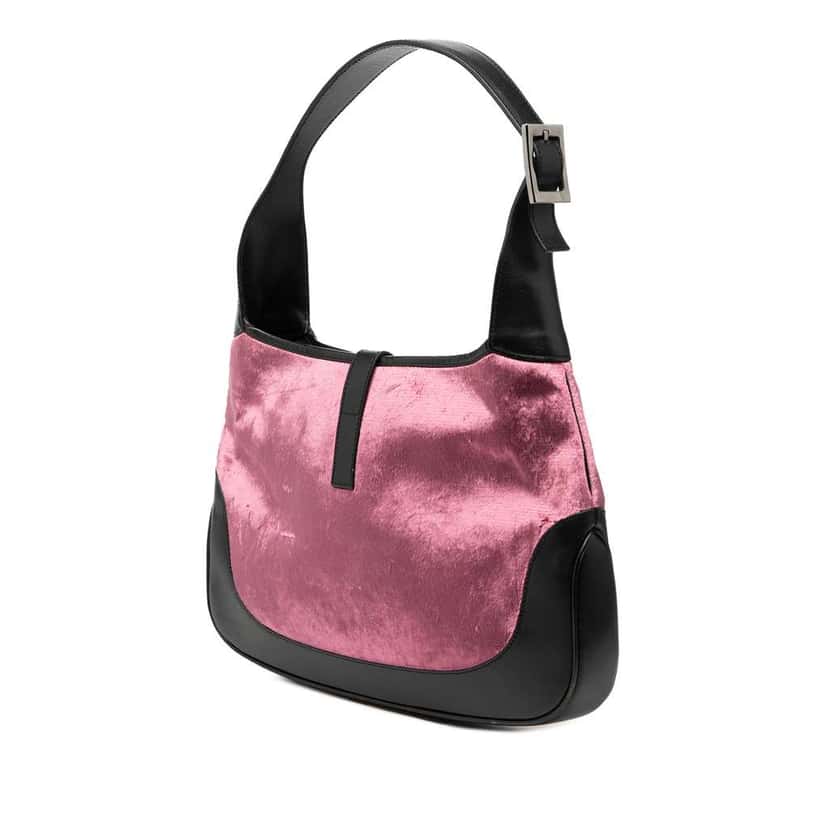 Gucci Velvet Jackie Shoulder Bag Pink Velvet Good condition - Back View