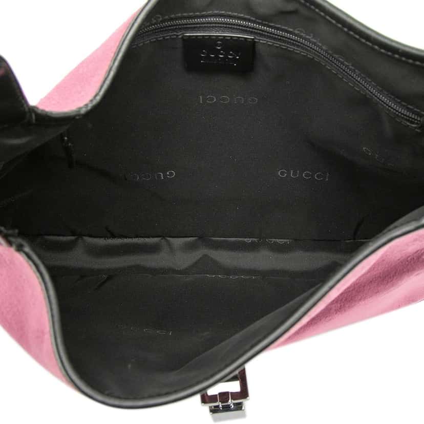 Gucci Velvet Jackie Shoulder Bag Pink Velvet Good condition - Model View