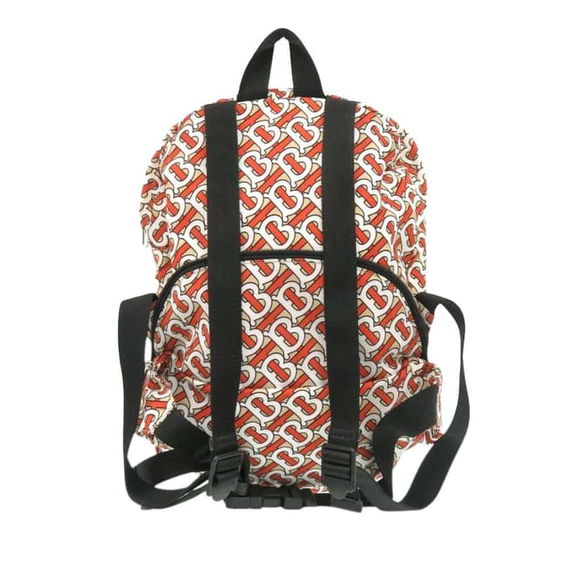 Burberry TB Monogram Nylon Convertible Backpack Orange Good condition - Back View