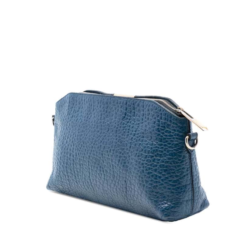 Burberry Grained Leather Chichester Crossbody Blue Leather Good condition - Back View