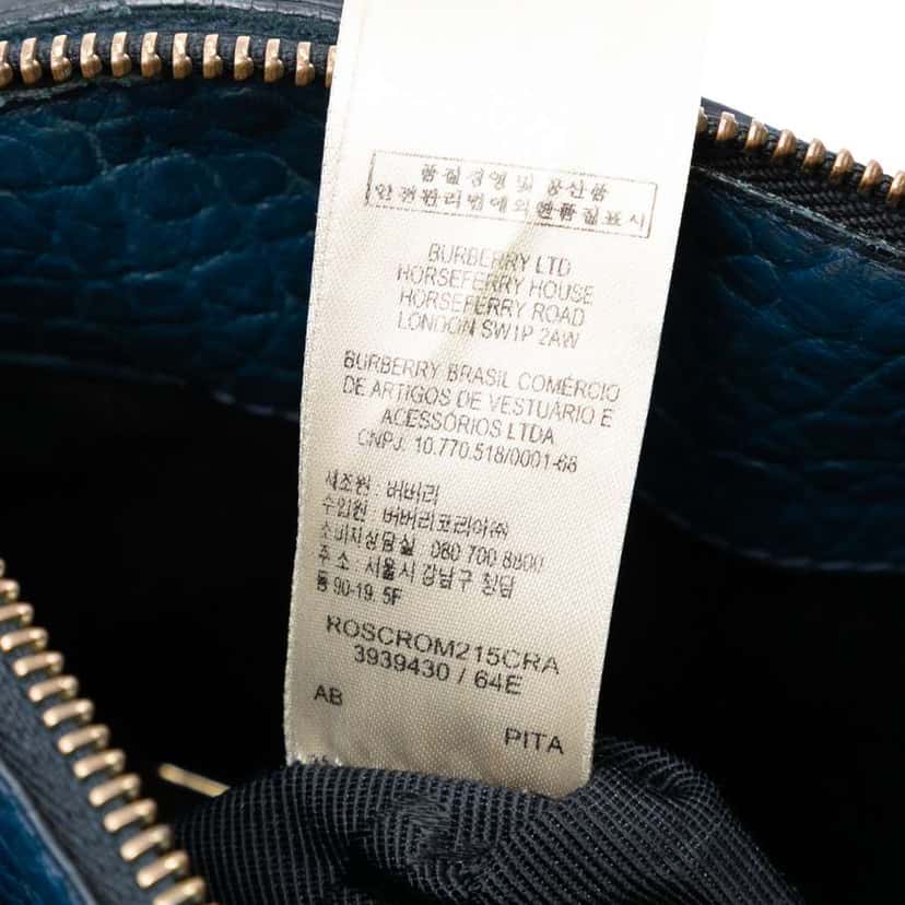 Burberry Grained Leather Chichester Crossbody Blue Leather Good condition - Box View