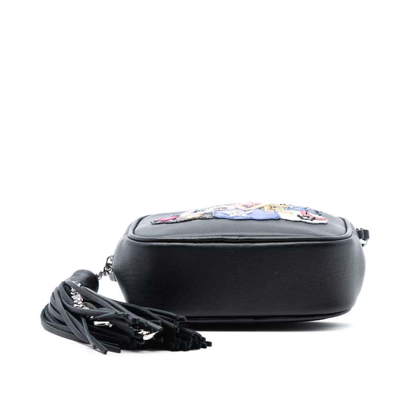 Saint Laurent Mini Embroidered Nappa Love Blogger Camera Bag Black Leather Good condition - Inside View