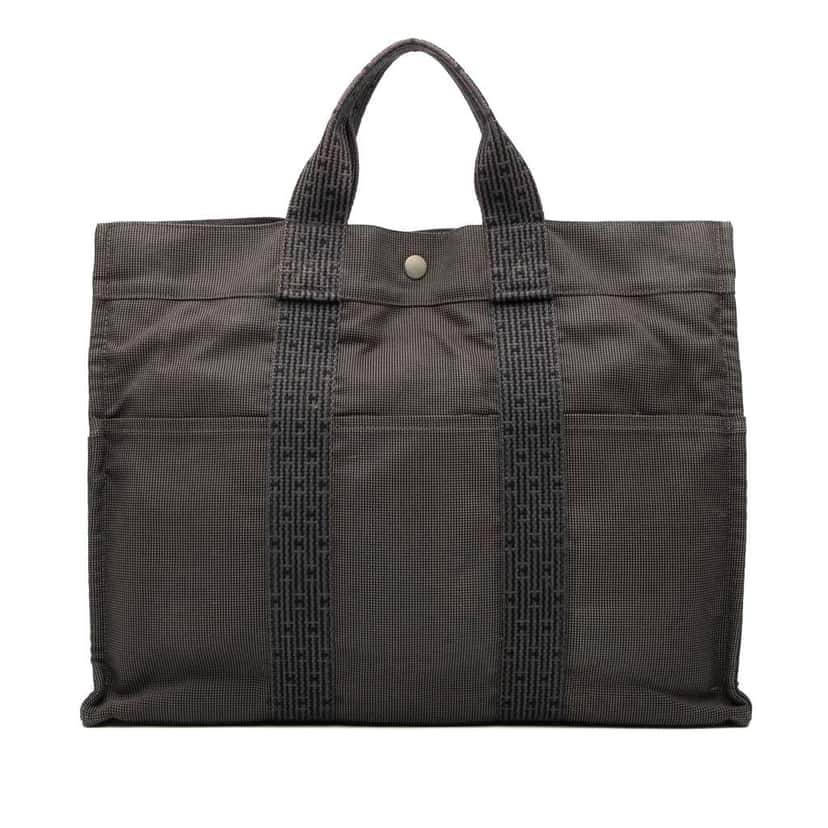 Hermès Canvas Herline MM Grey Canvas Good condition - Front View