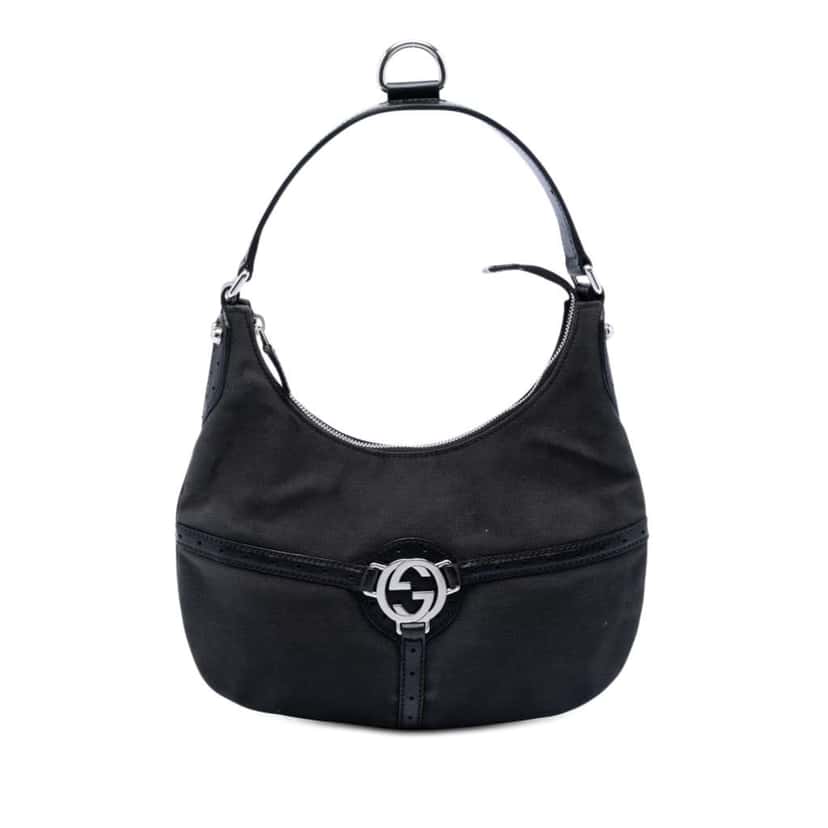 Gucci Canvas Reins Hobo Black Canvas Good condition - Front View