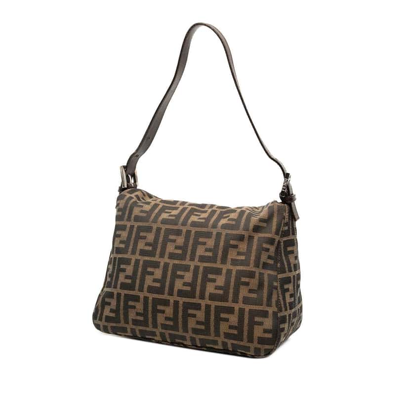 Fendi Zucca Canvas Double Flap Mamma Brown Canvas Good condition - Back View