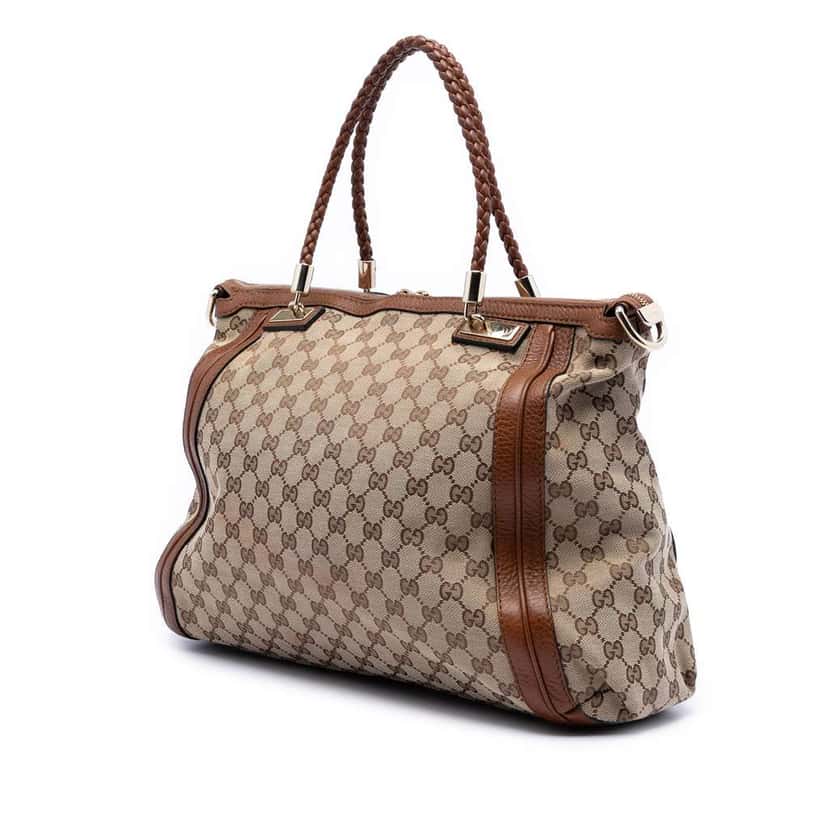 Gucci GG Canvas Bella Convertible Tote Beige Good condition - Back View