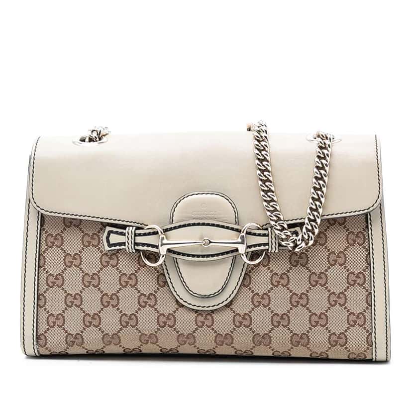 Gucci Medium GG Canvas Emily Shoulder Bag Beige Fair condition - Front View