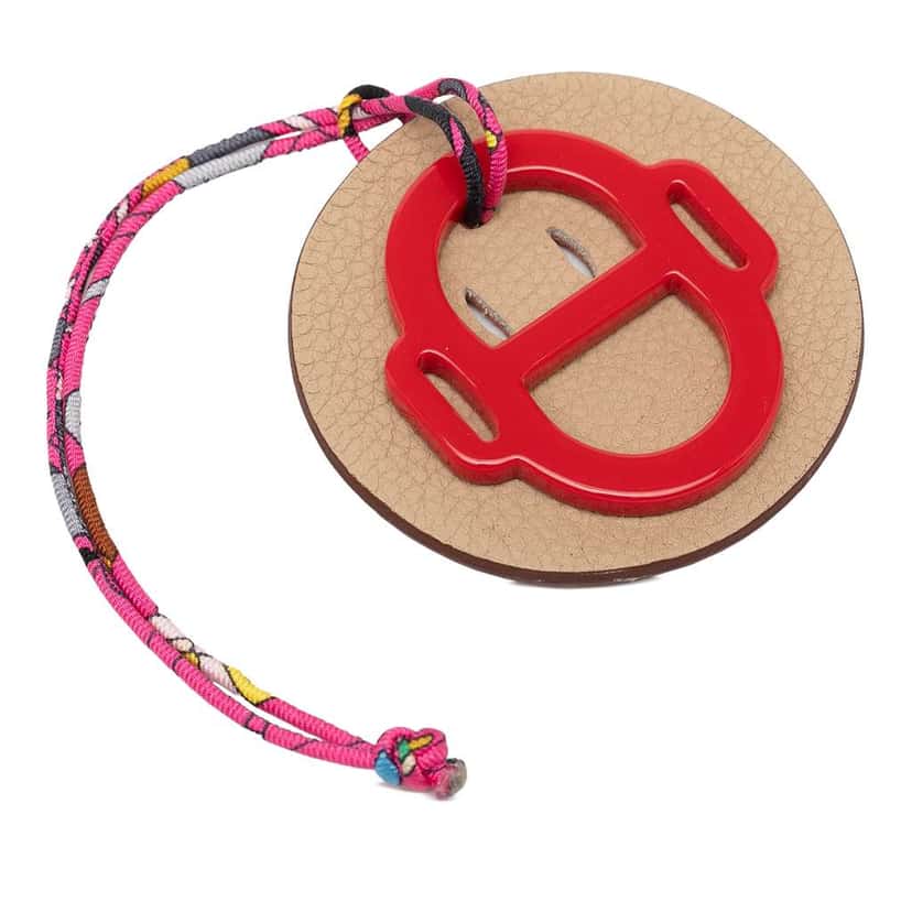 Hermès H Equipe Resin and Leather Bag Charm Red Good condition - Front View