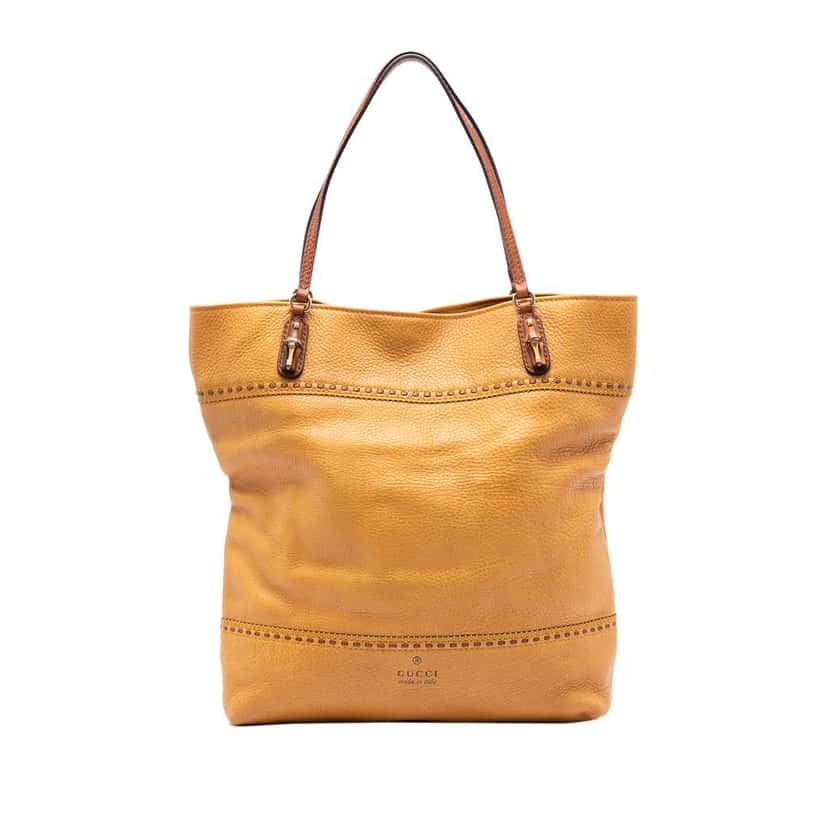 Gucci Large Calfskin Laidback Crafty Tote Brown Leather Good condition - Front View