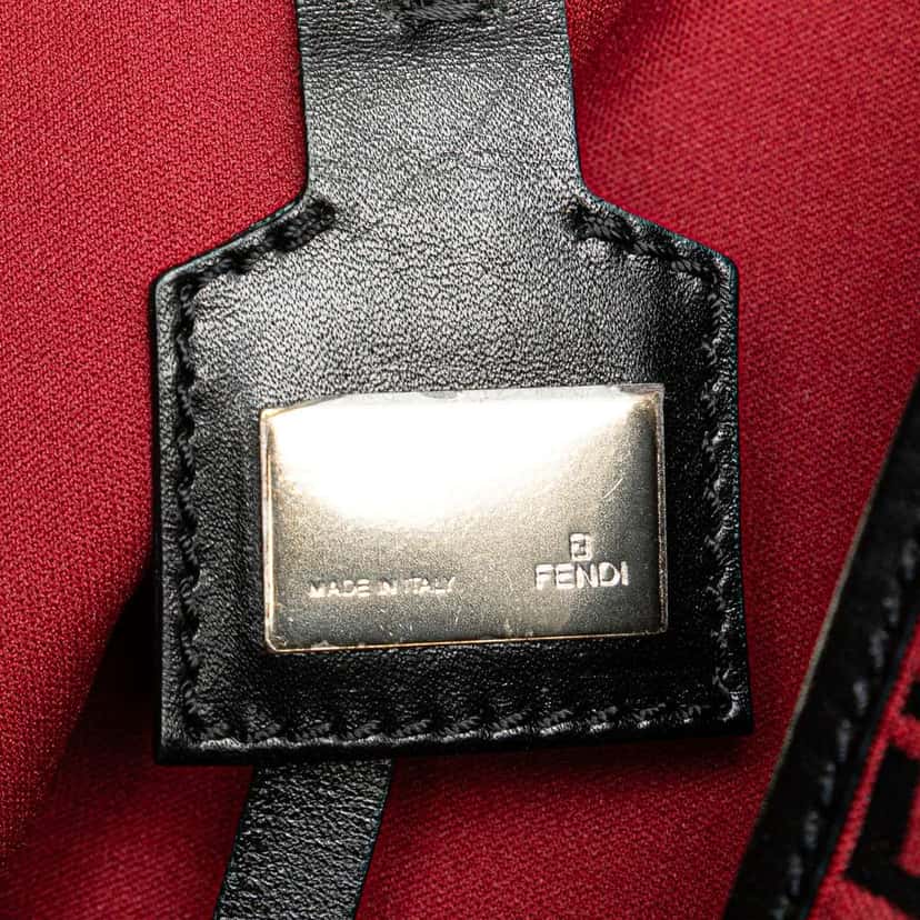 Fendi Medium Zucchino Canvas Roll Tote Red Canvas Good condition - Box View