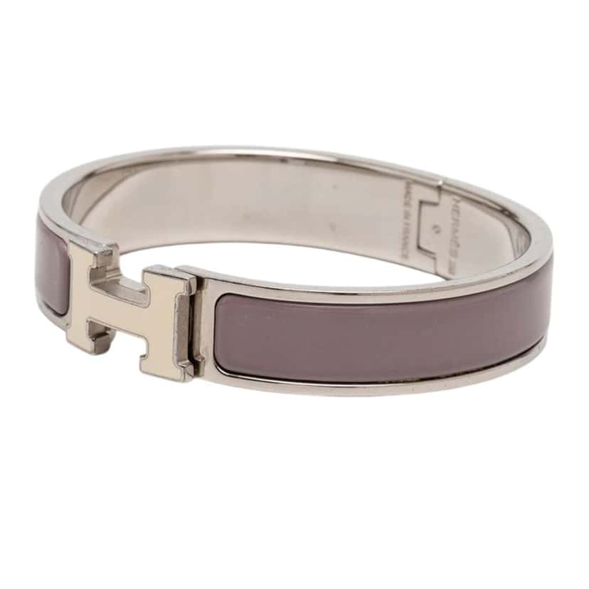 Hermès Narrow Enamel Clic H Bracelet PM Purple Good condition - Back View