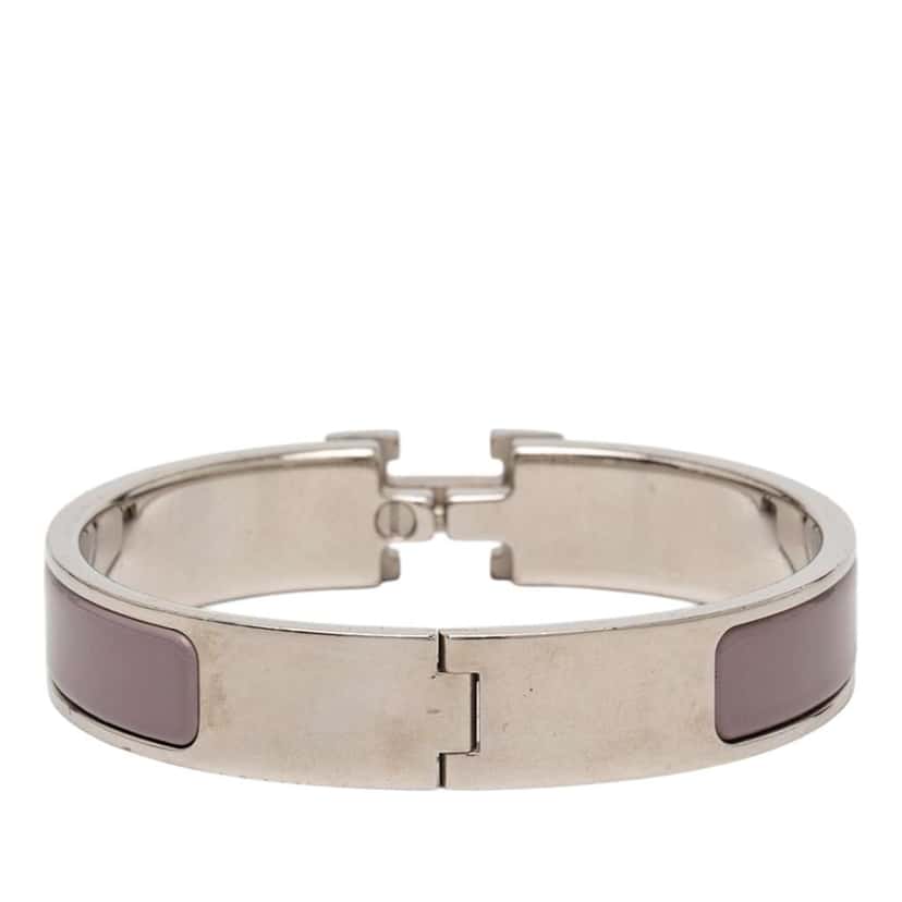 Hermès Narrow Enamel Clic H Bracelet PM Purple Good condition - Inside View