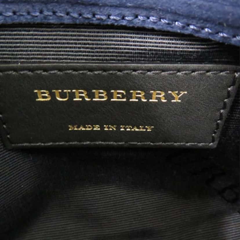 Burberry Medium Grained Calfskin Mildenhall Crossbody Blue Leather Good condition - Box View