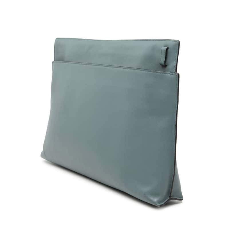 Loewe Leather Anagram T Pouch Crossbody Blue Leather Good condition - Back View