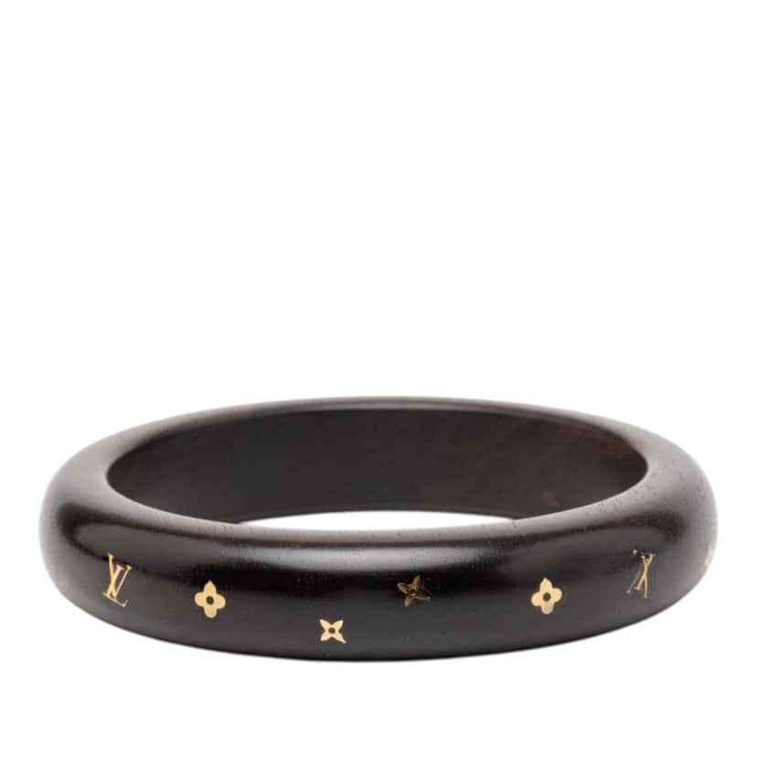 Louis Vuitton Wood Monogram Sylvania Bangle Bracelet Brown Good condition - Back View
