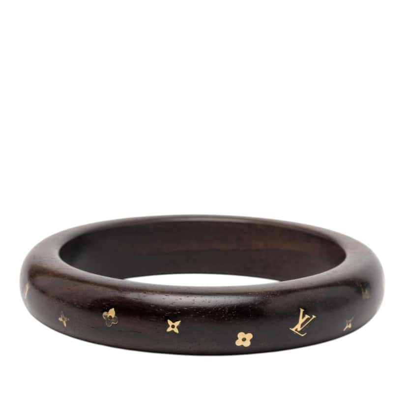 Louis Vuitton Wood Monogram Sylvania Bangle Bracelet Brown Good condition - Inside View