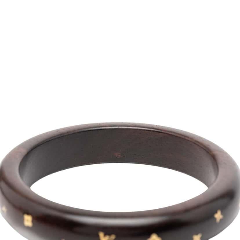 Louis Vuitton Wood Monogram Sylvania Bangle Bracelet Brown Good condition - Model View