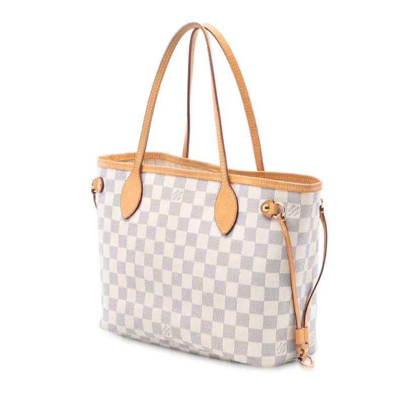 Louis Vuitton Damier Azur Neverfull PM White Good condition - Back View