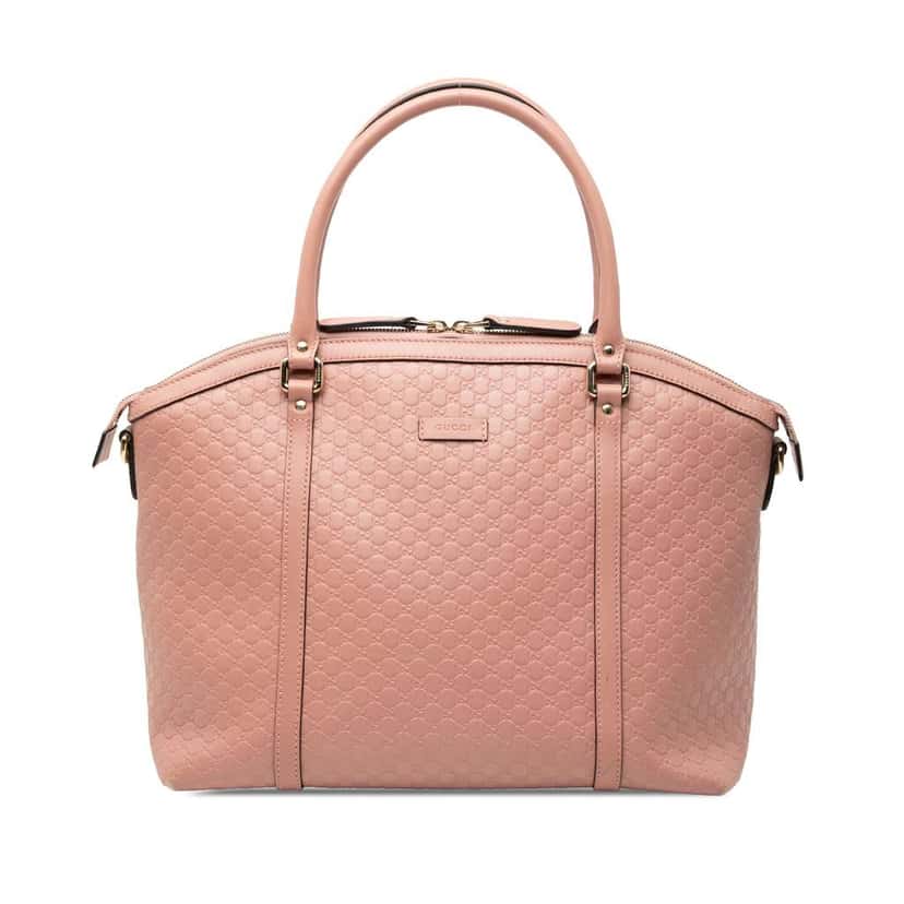 Gucci Large Microguccissima Dome Satchel Pink Leather Good condition - Front View