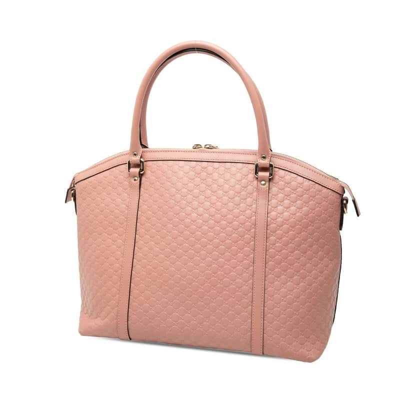 Gucci Large Microguccissima Dome Satchel Pink Leather Good condition - Back View
