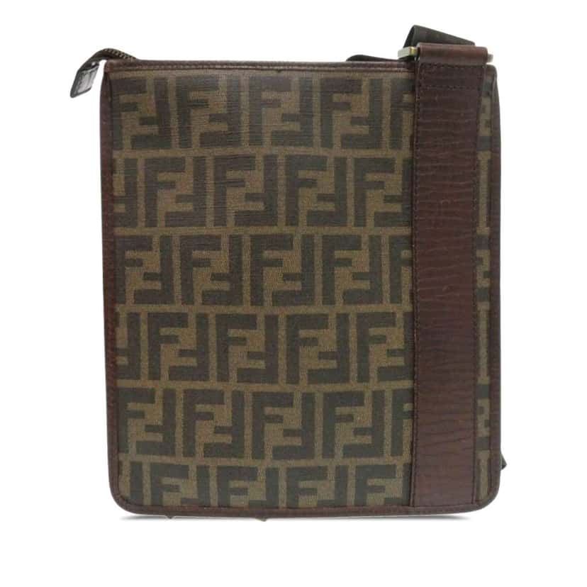 Fendi Zucca Coated Canvas Crossbody Brown Canvas Good condition - Front View
