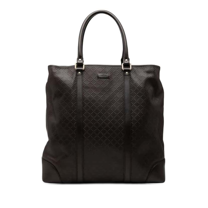 Gucci Diamante Leather Hilary Lux Joy Vertical Tote Brown Leather Good condition - Front View