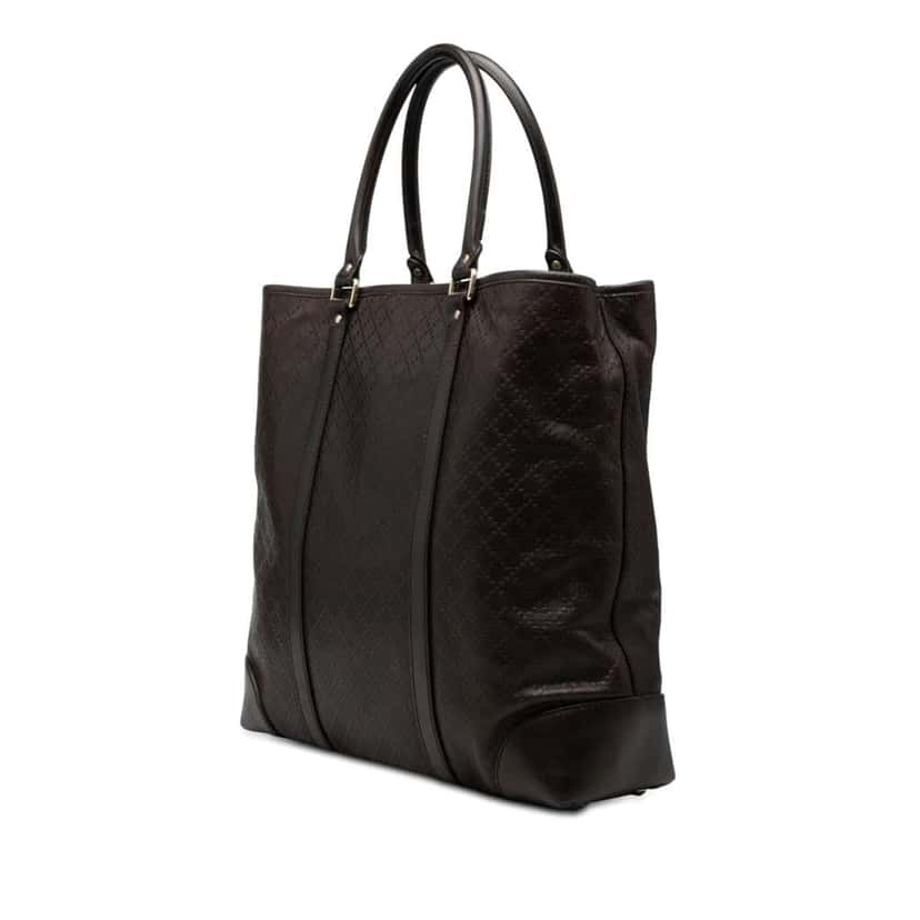 Gucci Diamante Leather Hilary Lux Joy Vertical Tote Brown Leather Good condition - Back View