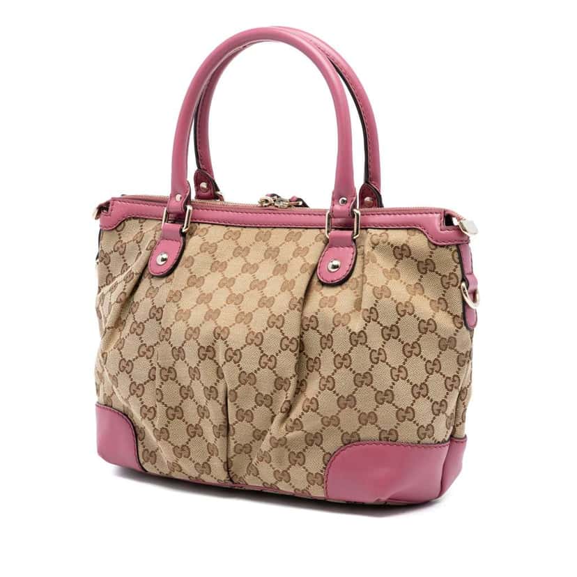 Gucci GG Canvas Sukey Satchel Beige Good condition - Back View