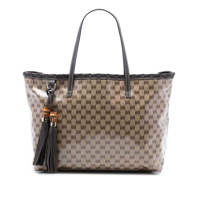 Gucci GG Crystal Peggy Braided Tote Beige Good condition - Front View