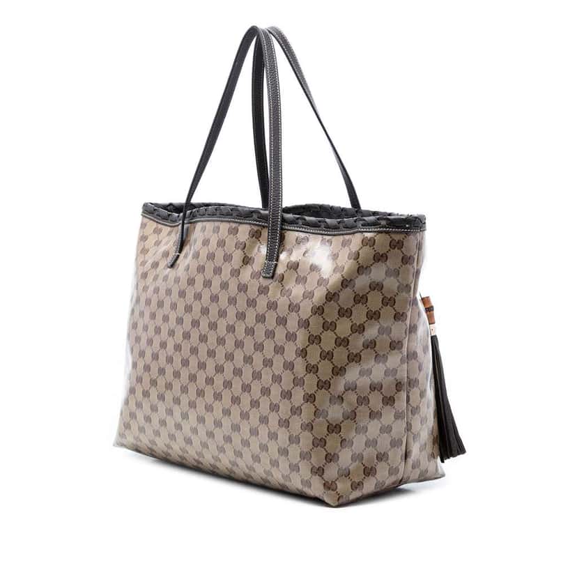 Gucci GG Crystal Peggy Braided Tote Beige Good condition - Back View