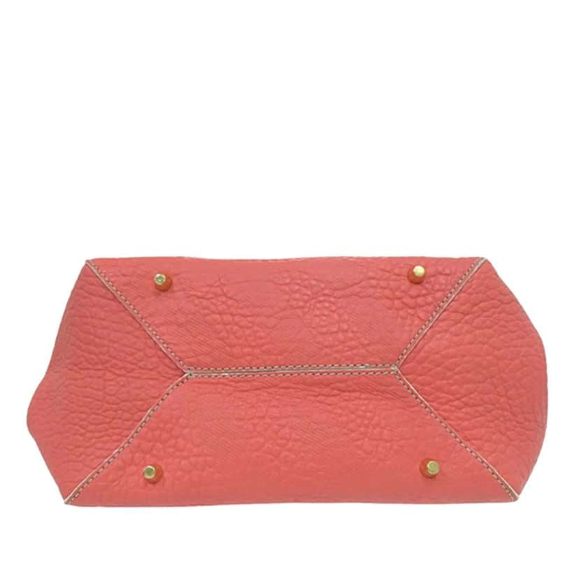 Burberry Small Embossed Grain Check Canterbury Tote Pink Leather Good condition - Inside View