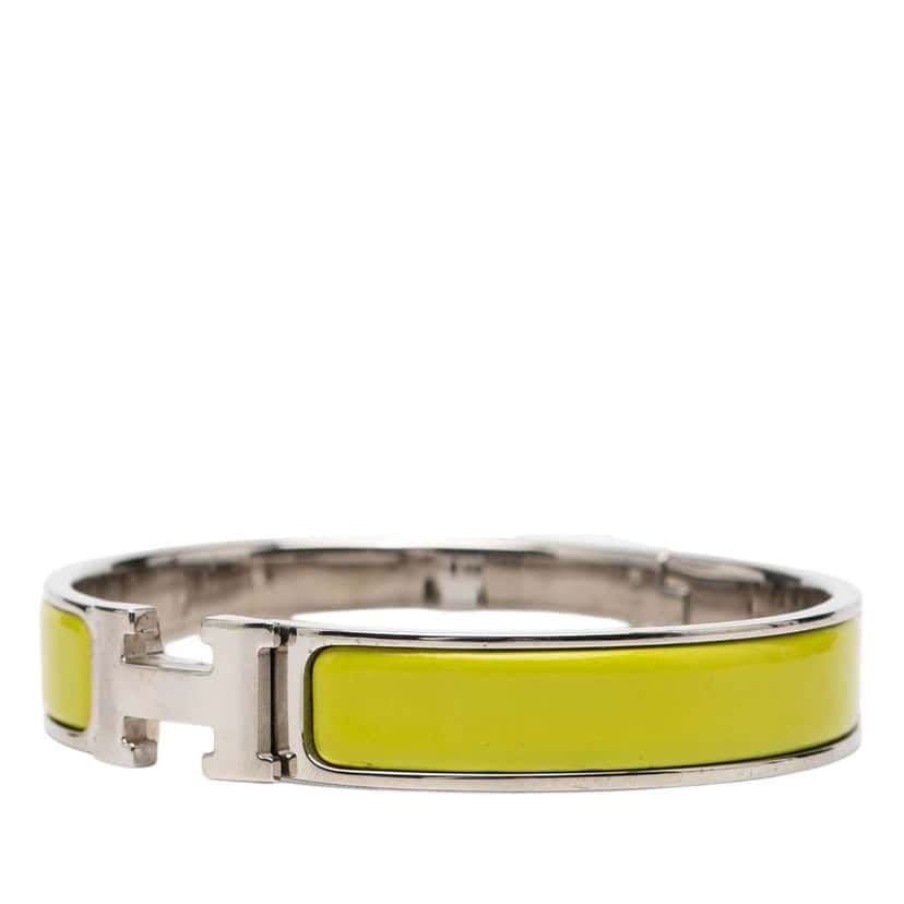 Hermès Narrow Enamel Clic H Bracelet PM Yellow Good condition - Back View