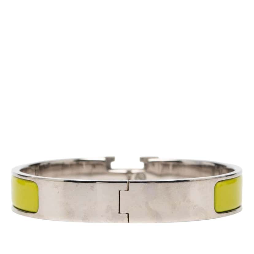 Hermès Narrow Enamel Clic H Bracelet PM Yellow Good condition - Inside View