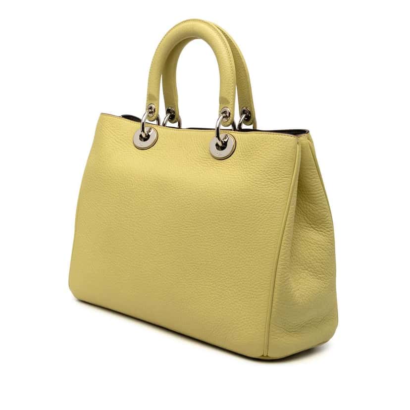 Dior Medium Leather Diorissimo Satchel Yellow Leather Good condition - Back View