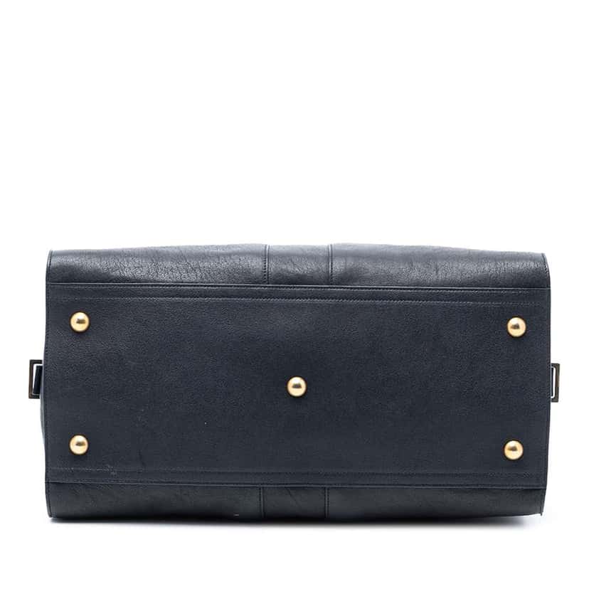 Saint Laurent Medium Leather Cabas Chyc Satchel Blue Leather Good condition - Inside View