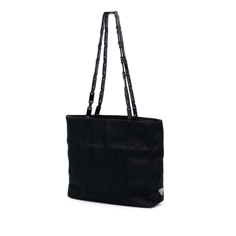 Prada Tessuto Chain Shoulder Bag Black Good condition - Back View