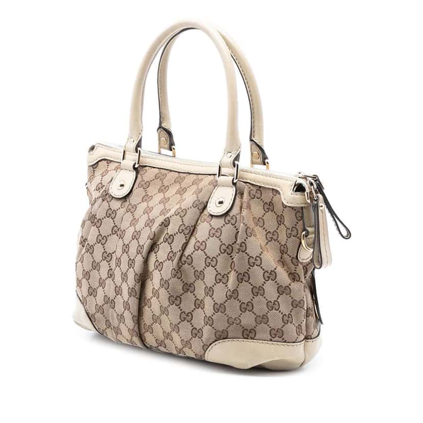 Gucci GG Canvas Sukey Satchel Beige Good condition - Back View